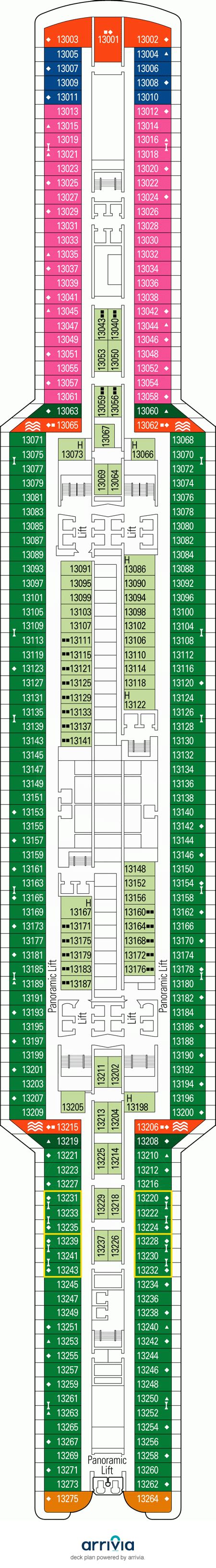 MSC Seaside Deck Plans | Deck 13 | What's on Deck 13 on MSC Seaside ...