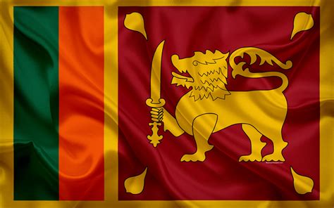 Descargar fondos de pantalla bandera de Sri Lanka, 4k, bandera de seda ...