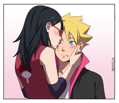 uchiha sarada and uzumaki boruto (naruto and 1 more) drawn by benteja ...