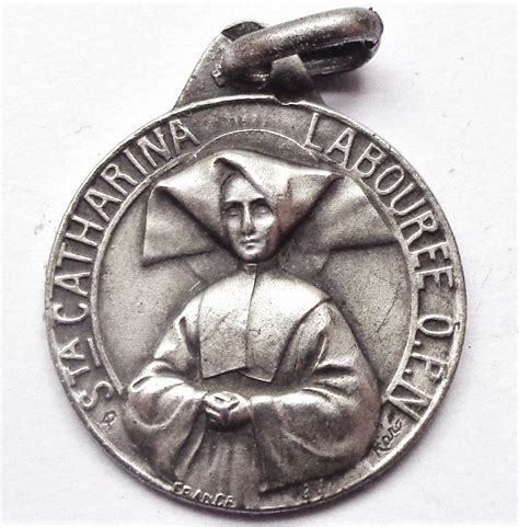 SAINT CATHERINE LABOURE - BEAUTIFUL VINTAGE SILVER MEDAL PENDANT ...