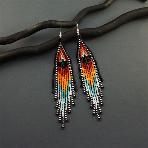 Native Beaded Earrings Seed Bead Earrings Native America image 0 ...