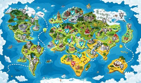 World map for the game on Behance | World map art, Fantasy world map ...