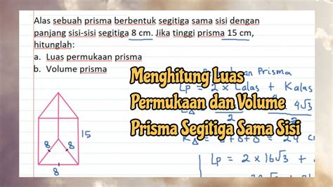 Cara Menghitung Volume Prisma Segitiga Sama Sisi Dan - IMAGESEE