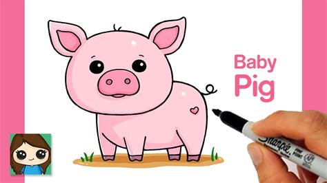 How to Draw a Baby Pig Easy 🐷 - YouTube