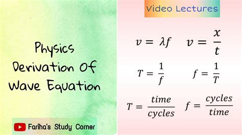 Derivation of Wave Equation Class 10th Unit# 10 Physics - YouTube