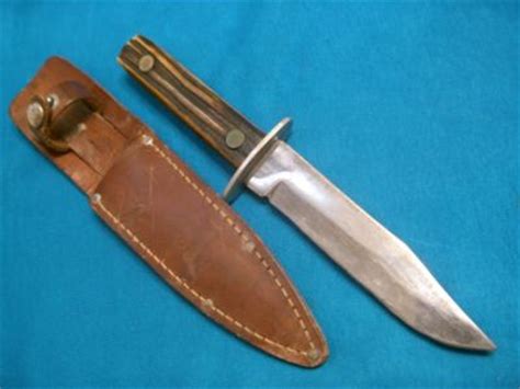 ANTIQUE STAG HUNTING KNIFE WESTERN COWBOY BOWIE ETCH VG -- Antique ...