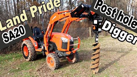 Kubota B Series Attachments - Land Pride Post Hole Digger SA20 - YouTube