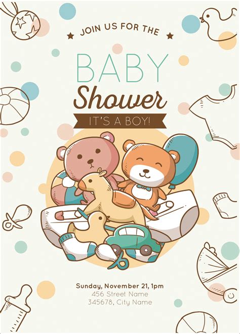 12 Free Editable Baby Shower Invitation Card Templates