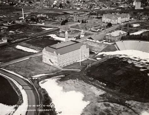 University of Idaho campuses, oblique aerial view. Memorial Gymnasium ...