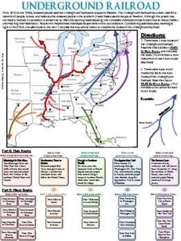 Underground Railroad Map Worksheet by Ace Up Your Sleeve | TPT