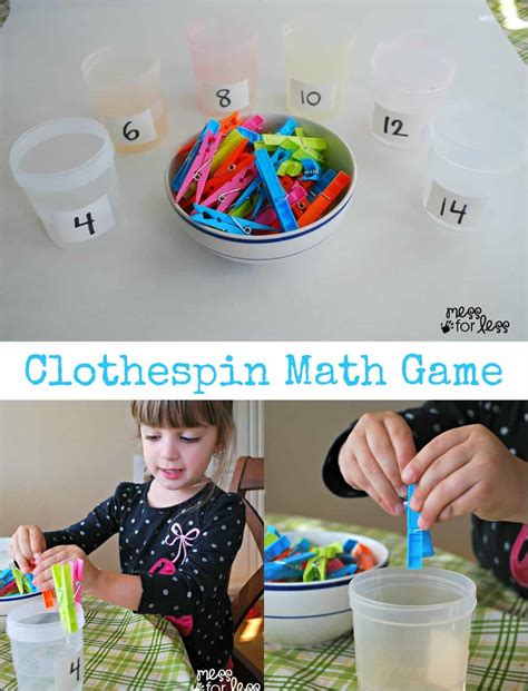 Clothespin Math - Preschool Math Activity - Mess for Less