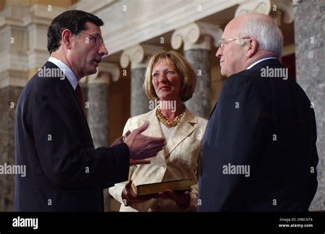 Sen. John Barrasso, R-Wyo., left, talks with Vice President Dick Cheney ...