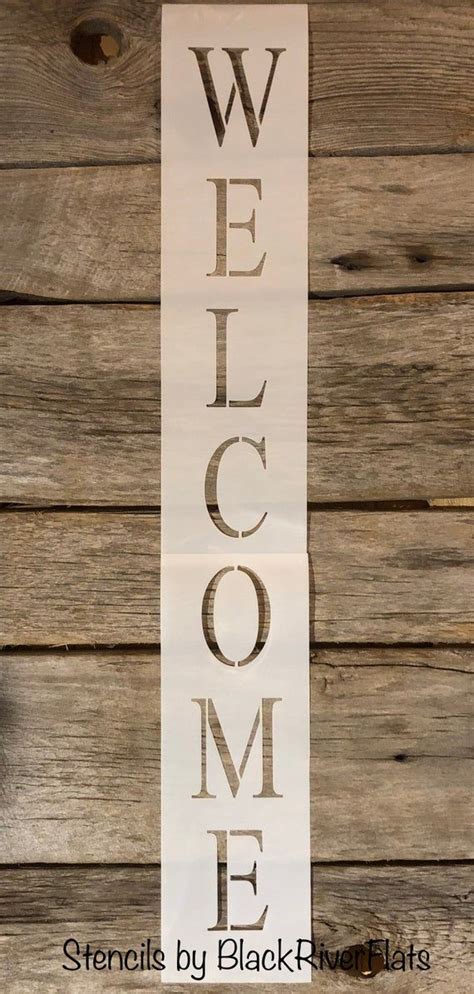 Vertical Welcome Stencil/ Reusable Stencil/7mil Mylar/ Welcome - Etsy | Welcome stencil ...