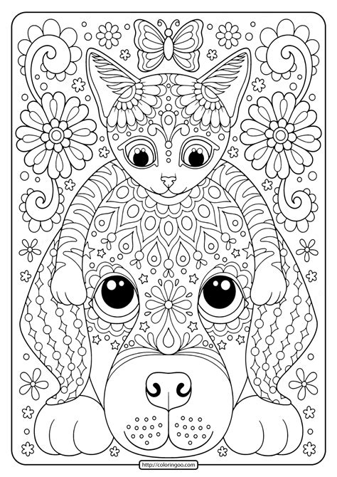 Free Printable Cat and Dog Coloring Pages