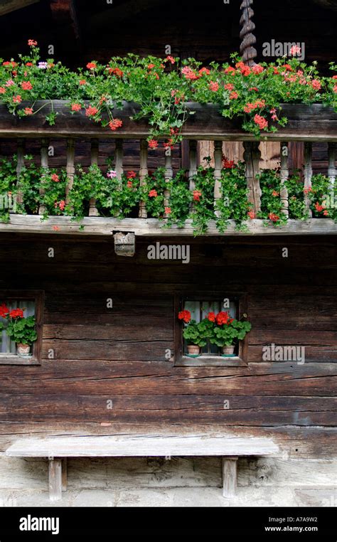 Balcony with flower decoration Stock Photo - Alamy