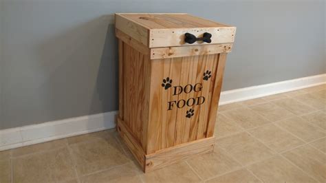 Wood Dog Food Container, Pet Food Storage Container, Cute Pet Food ...