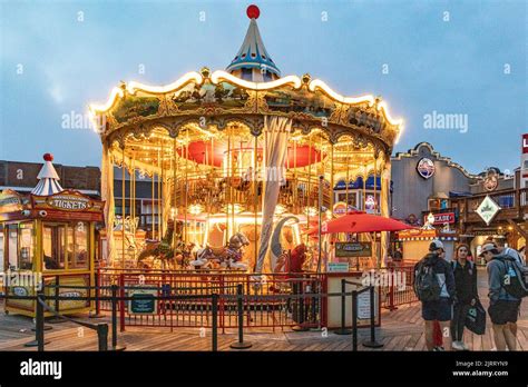 San Francisco, USA - June 5, 2022: Pier 39 carousel built in Italy with ...