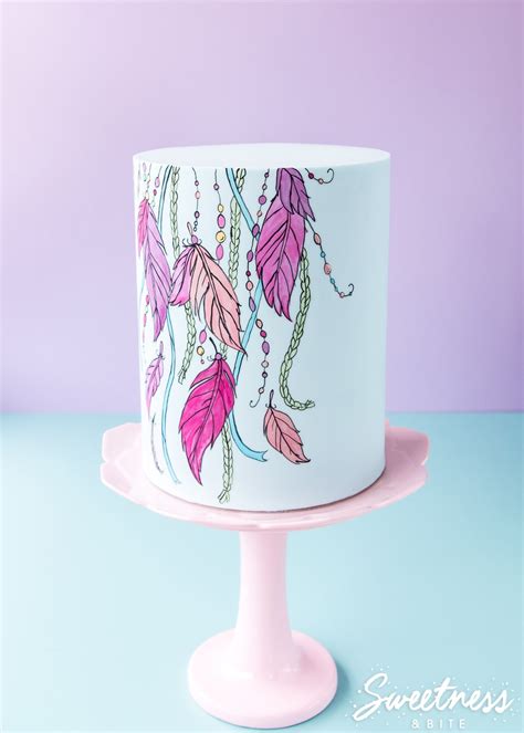 Hand-Painted Cake Tutorial ~ Boho Inspired Cake - Sweetness & Bite