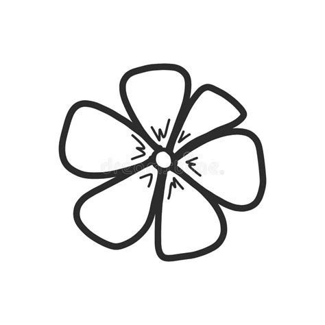 Coloring Flower on an Isolated White Background. Silhouette Black and ...