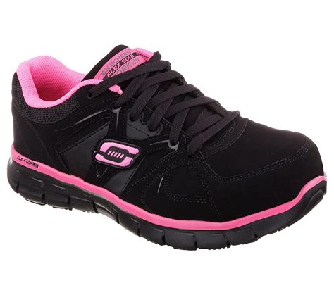 Skechers Women's Athletic Composite Toe Work Boots - Black/Pink - Chaar