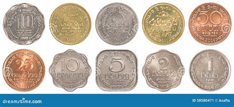 Sri Lankan Rupee Coins Collection Set Stock Photo - Image: 58580471