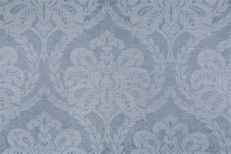 5 Yards Damask Upholstery Fabric in Blue