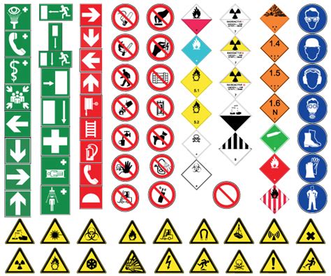 Health and Safety Signs Free Vector | Safety signs and symbols, Health ...