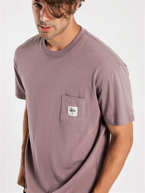 Work Label Short Sleeve Pocket T-Shirt in Purple - Glue Store