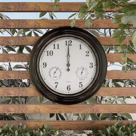 Silent Battery Operated Vintage Clock for Living Room Metal Garden ...