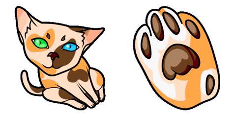 Calico Cat & Paw Animated Cursor - Sweezy Custom Cursors