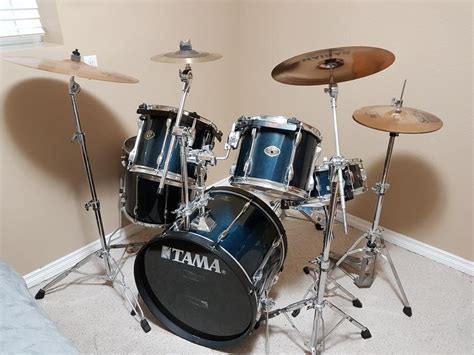 $500 OBO Tama Rockstar Drum Set Kit w/ Sabian cymbals West Shore ...