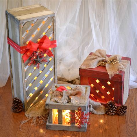 Down to Earth Style: Make Wooden Christmas Gift Box Decor