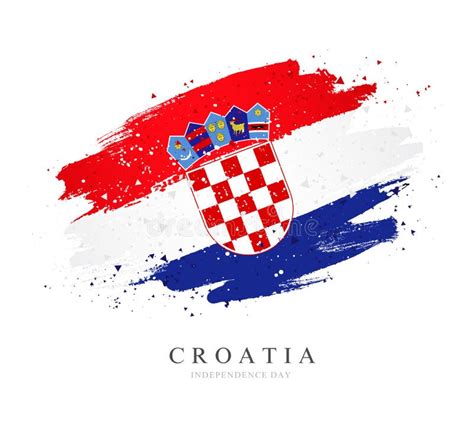 Croatia Flag. Vector Illustration. Brush Strokes. Independence Day ...