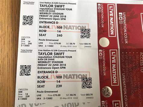 Taylor Swift tickets 22 June at Wembley | in Countesthorpe ...