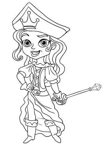 The Pirate Princess Coloring page | Free Printable Coloring Pages