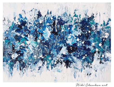 Blue And White Abstract Art