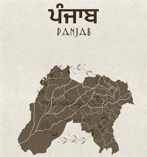 Buy Map of Undivided Panjab Old Panjab Map Punjabi Wall Art Instant ...