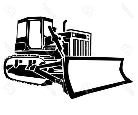 Bulldozer clipart black and white, Bulldozer black and white ...