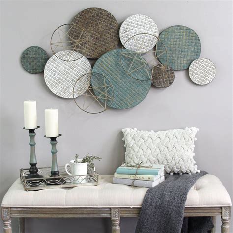 Textured Metal Plate Wall Decor in 2021 | Wall decor living room ...