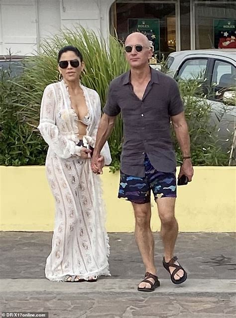 Jeff Bezos and Lauren Sanchez stroll along the waterfront of St Barth ...