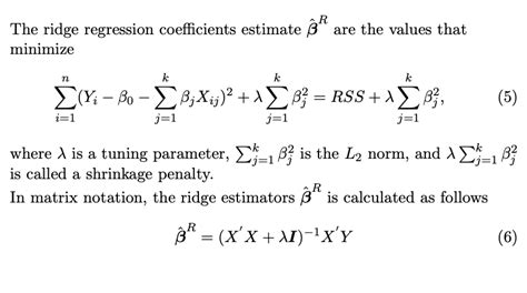 Solved The ridge regression coefficients estimate ß" are the | Chegg.com