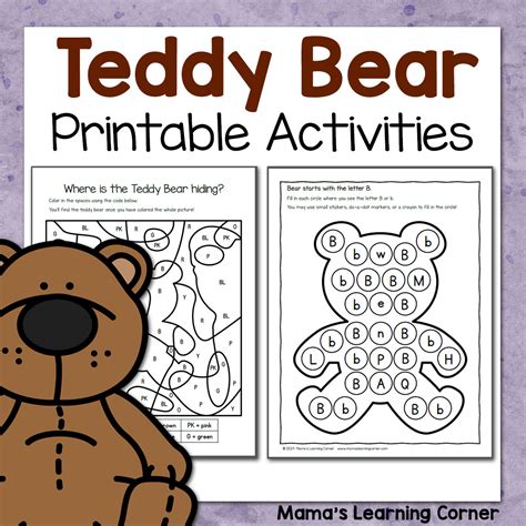 Teddy Bear Printable Activities - Mamas Learning Corner