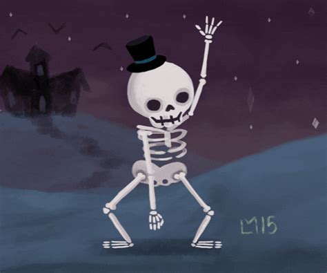 dance, halloween, spoopy, dapper, skeleton dance, leannimator – GIF