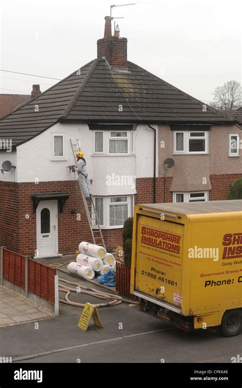 Cavity wall insulation installation Stock Photo - Alamy