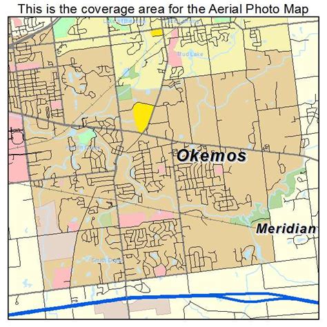 Aerial Photography Map of Okemos, MI Michigan