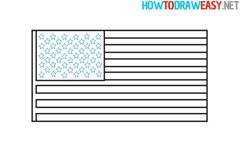 How to Draw the American Flag - How to Draw Easy