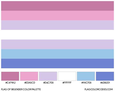 Bigender flag color codes