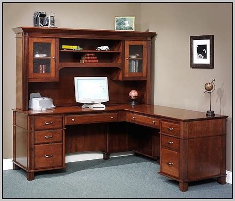 Executive L Shaped Desk With Hutch - Desk : Home Design Ideas # ...