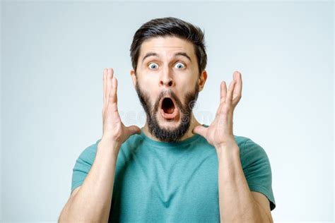 Man with Shocked, Amazed Expression Stock Photo - Image of cheerful ...