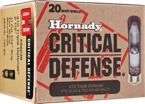 Hornady Critical Defense 410 Gauge - 2.5" - Triple Defense - FTX Slug ...